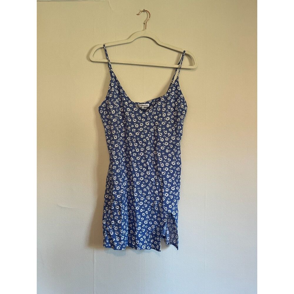 NWT Reformation Blue Floral Mini Dress, Size M